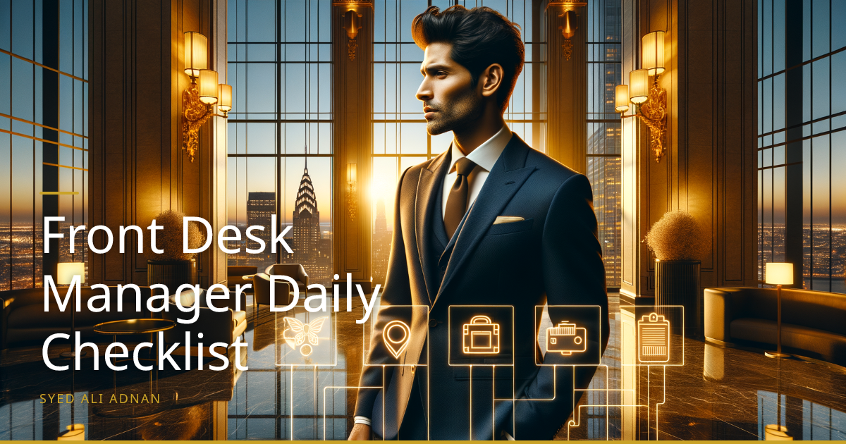 Front Desk Manager Daily Checklist